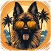 German Shepherd with sunglasses