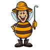 funny beekeeper as bee