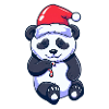 Cute panda with santa hat