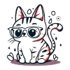 Chat mignon avec lunette