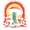 Spooky Cartoon Mushrooms