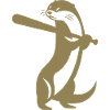 Otter Baseball Silhouette
