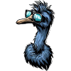 Emu & Ostrich with Cool Sunglasses