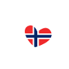 Norwegenherz in weiß