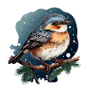 Dreamy winter night with bird