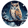 Eagle owl in winter night