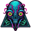 Neon Space Alien Triangle