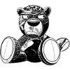 Creepy Teddy Black&White