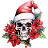 Skull with Santa hat