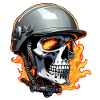 Skull - Skeleton - Skull - Motorcycle Helmet