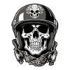 Skull - Skeleton - Skull - Motorcycle Helmet
