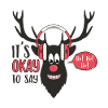 Funny Christmas reindeer in headphones