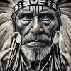 old man with feather headdress