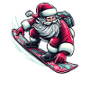 Santa Clause Snowboard Ride
