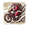 Santa Downhill Bicycle Christmas