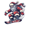 Santa Clause Snowboard Ride