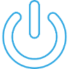 blauer Powerbutton