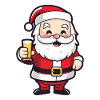 Santa Claus Drinking Comic Christmas