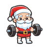 Santa Claus Dumbbell Gym Christmas