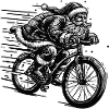 Santa Downhill Bicycle Christmas