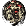 Santa Downhill Bicycle Christmas