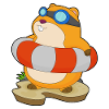 Natation de hamsters dans l’anneau d’été