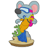Souris Plongeur Bouteille d’oxygène Plongée
