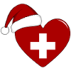 Coeur de Noël drapeau suisse
