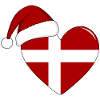Coeur de Noël drapeau Danemark