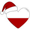Poland flag Christmas heart