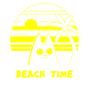 Palm Trees Beach Time Cat