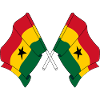 Two flags of Ghana crossed