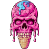 Skull Ice Cream Cone - Happy Halloween
