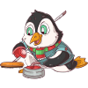 Curling Penguin