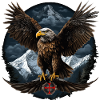 Bald Eagle Design with Mountains