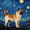 American Akita Starry Night