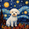 Bichon Frise Starry Night