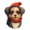 Cute puppy in winter