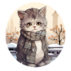 Stadtkatze im Schnee