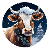 Kuh in Winterlandschaft