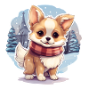 cute doggy in the snow