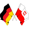 Flag of Germany and flag Poland