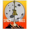 Space Bass Guitar with Moon