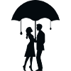 Couple Under Umbrella