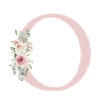 O| Monogramm | Eukalyptus-Pastell-Blumen-Blau