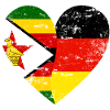 Zimbabwe Allemagne Drapeau Coeur