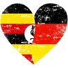 Uganda Germany Flag Heart