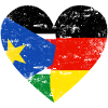 South Sudan Germany Flag Heart