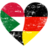 Sudan Germany Flag Heart