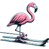 Lunefuld skiløber flamingo på pisterne